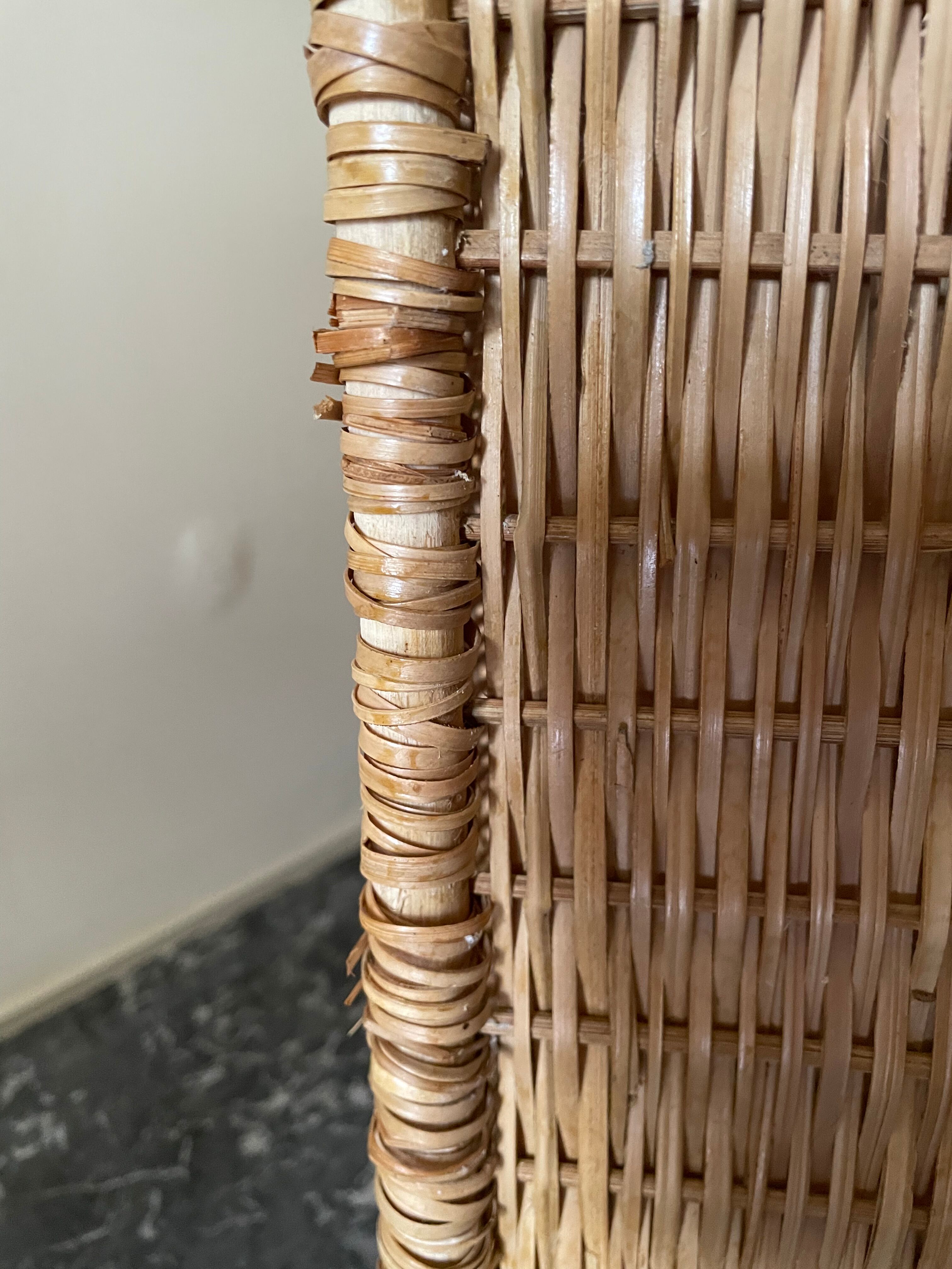 Bamboo and rattan shelf 2 doors