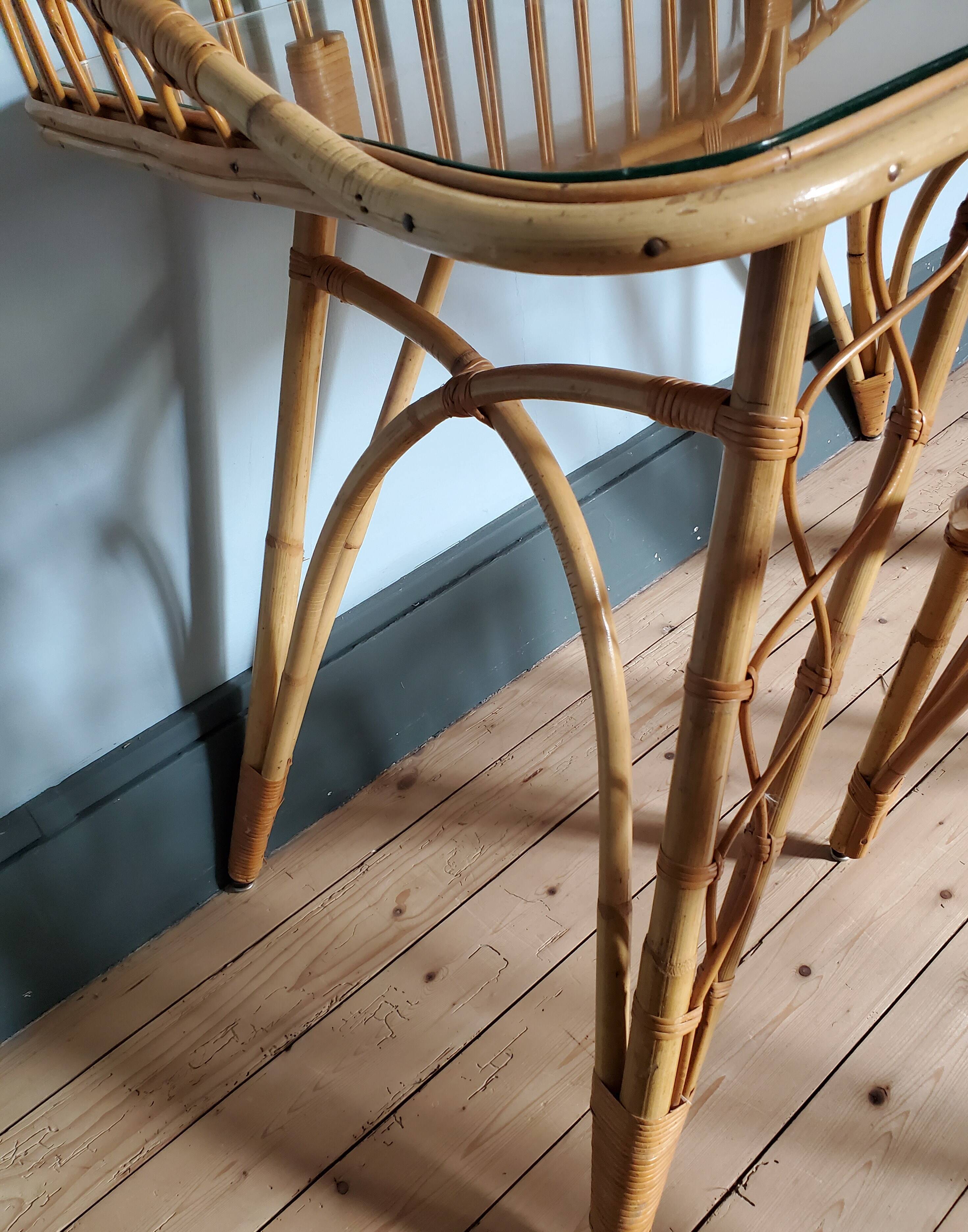 Rattan dressing table and chair 1960