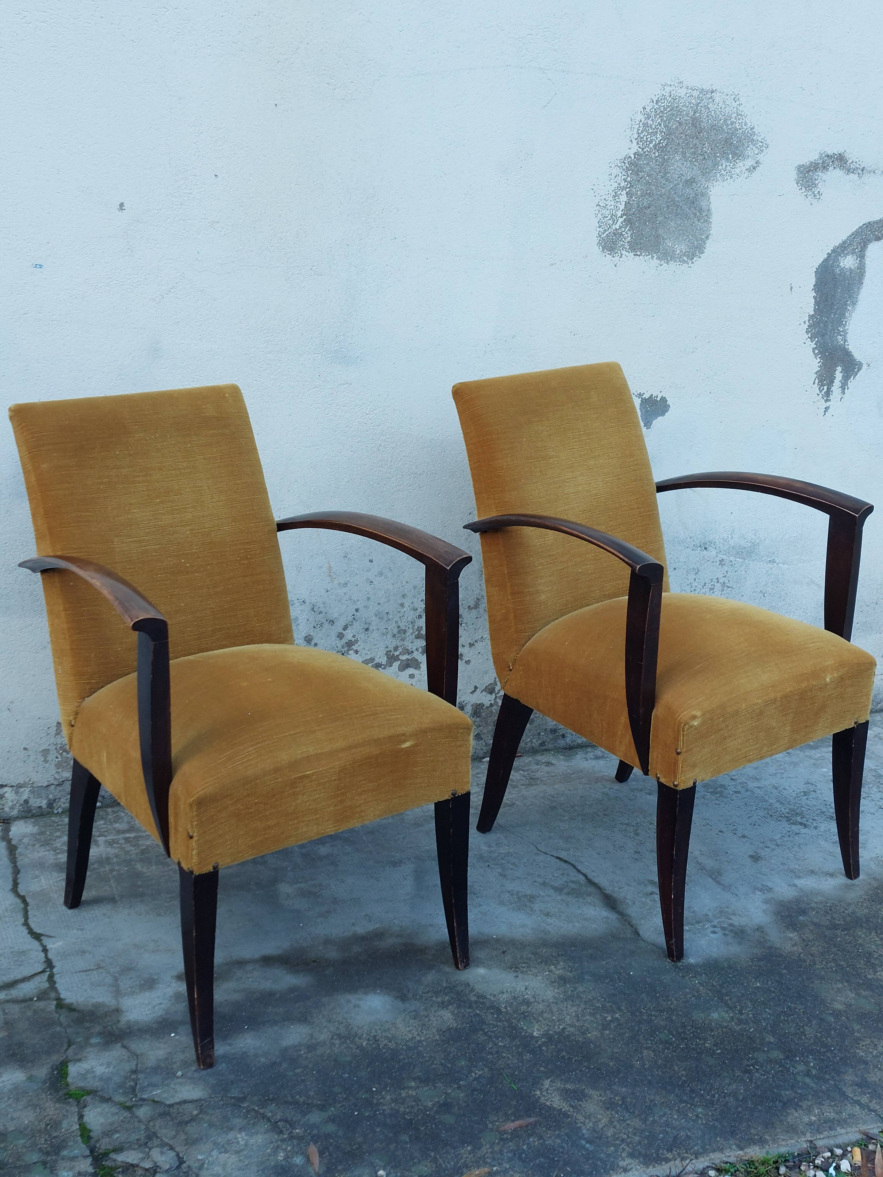 Paire de fauteuils bridge Art déco 1930