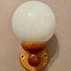 Vintage white glass wall light and pin.