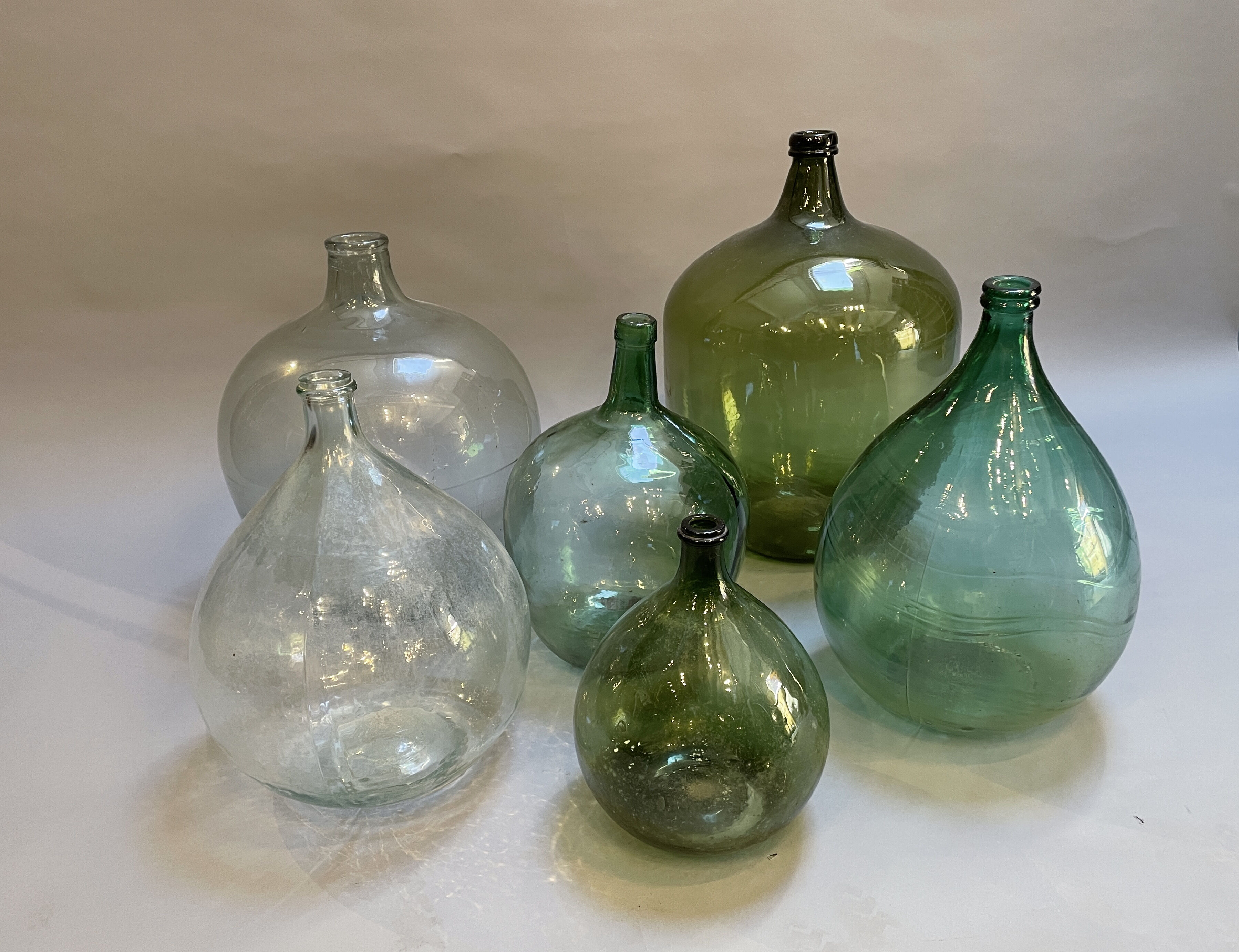 6 large french carboys & demi-johns