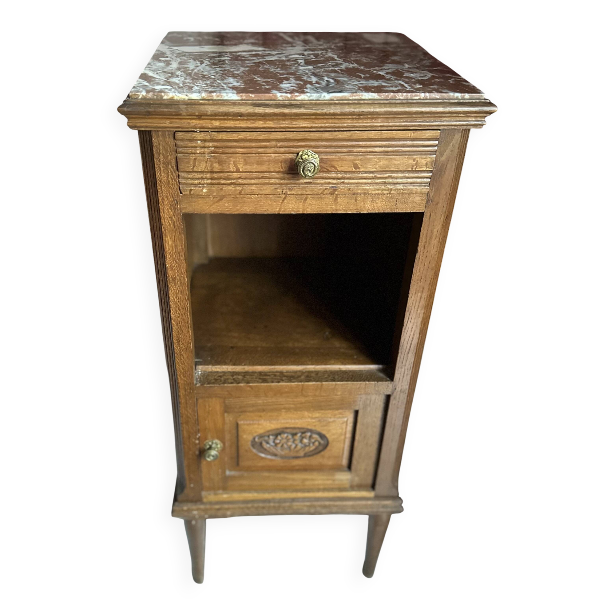 Small Art Deco bedside table with marble top