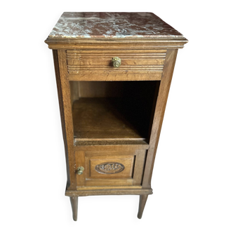Chevet Art Déco en bois et marbre