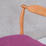 Guillerme et chambron oak 'fumay' mid-century dining chairs