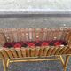 Vintage plant stand in rattan and bamboo, Bohemian 1970s.