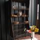 Old wooden and metal shelf