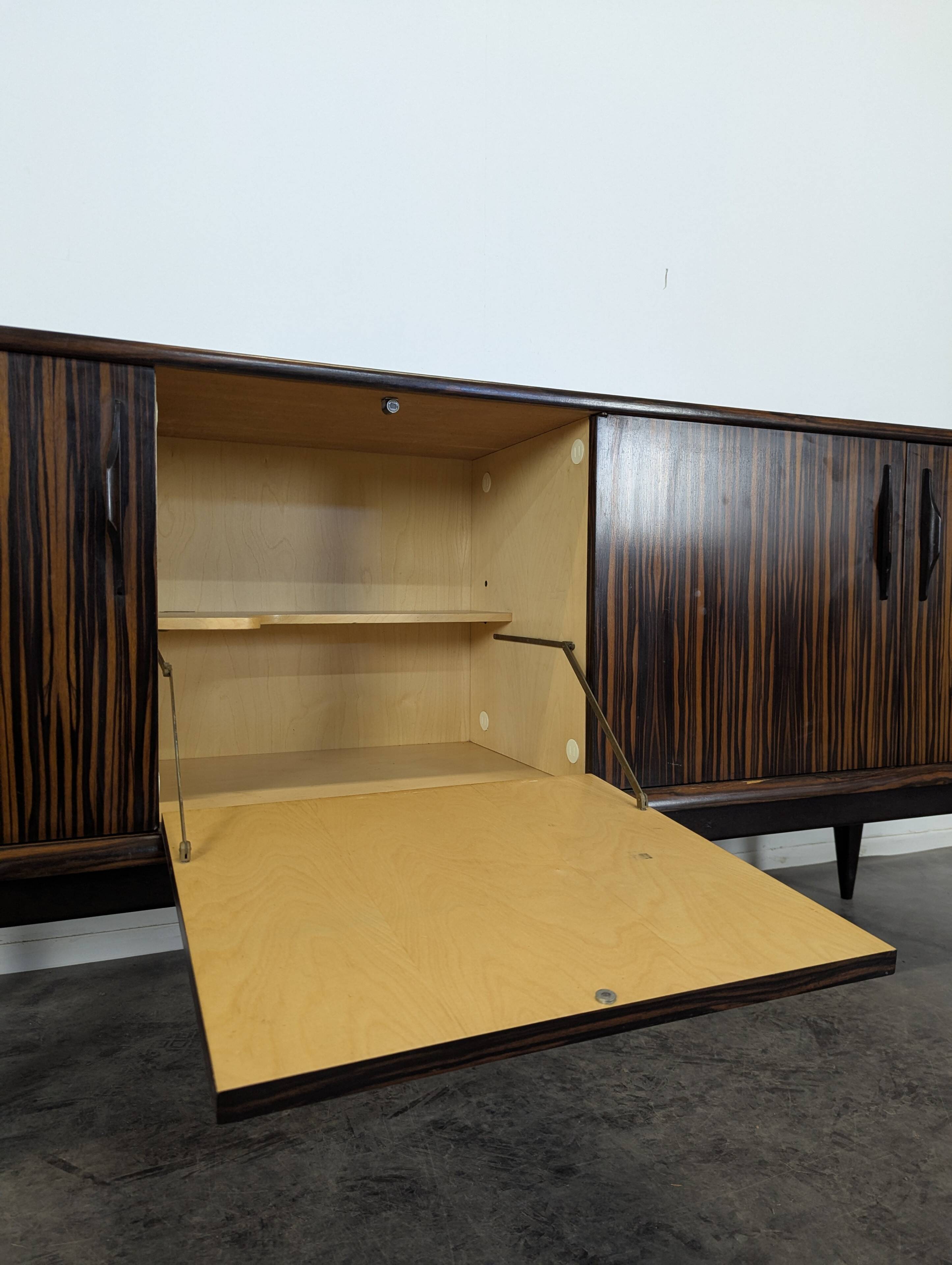 Scandinavian sideboard in Macassar ebony and sycamore, 1960s