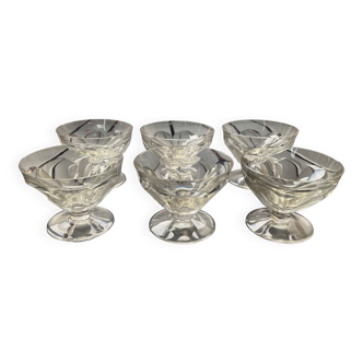 6 coupes à champagne cristal Baccarat model Talleyrand