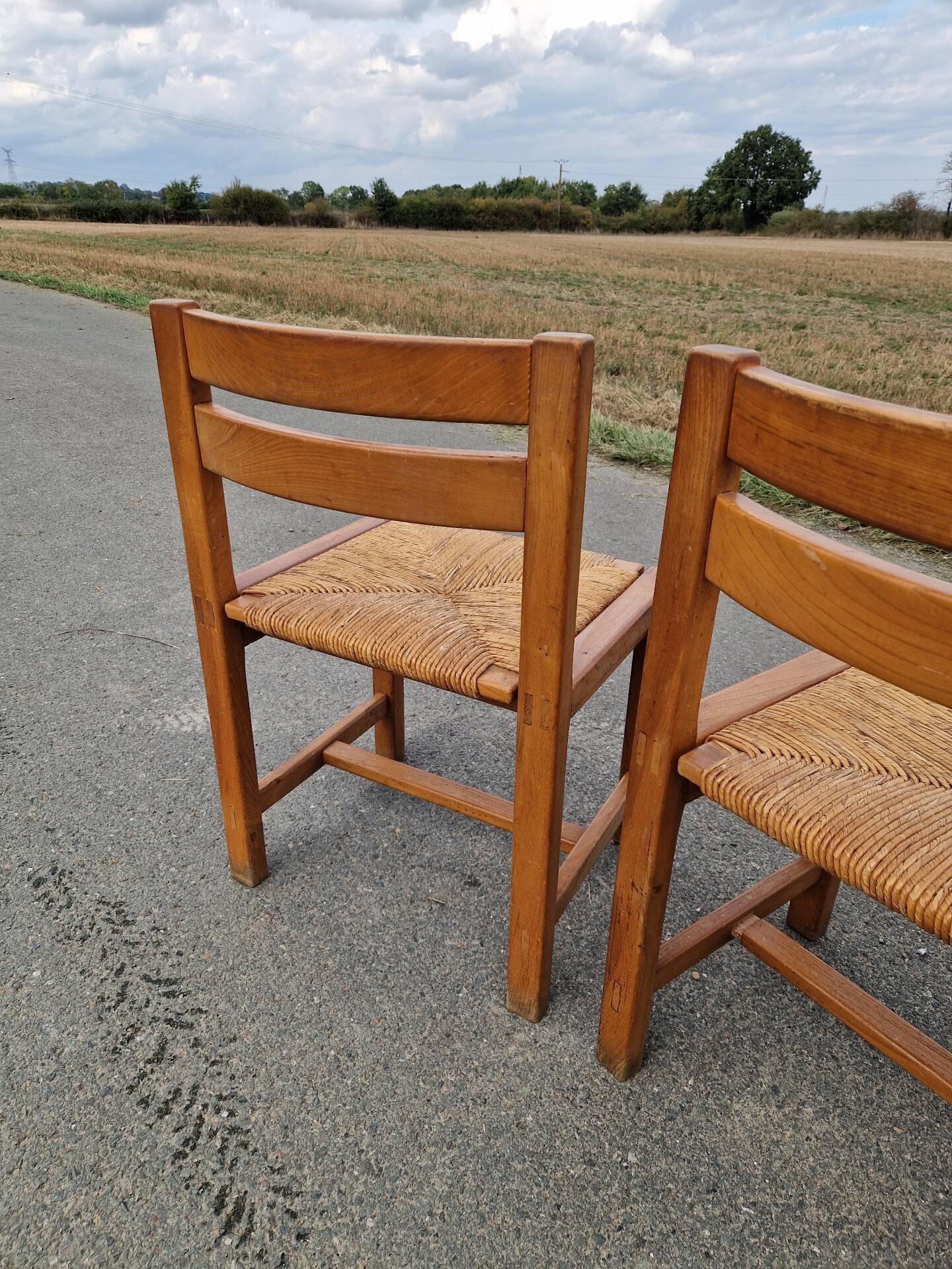 Set of 4 elm chairs from the Regain house.