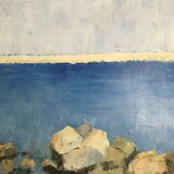 Sea and rocks painting