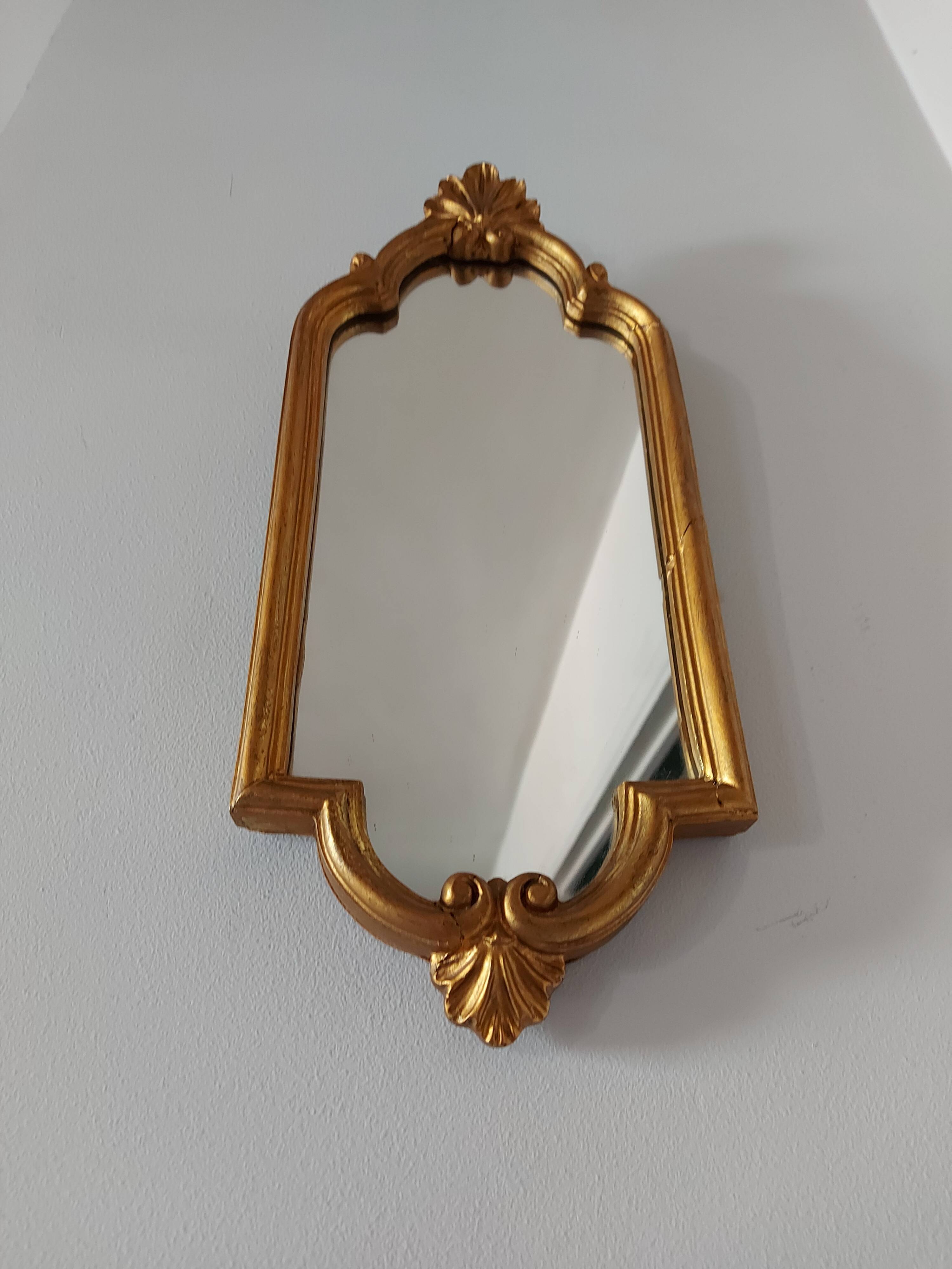 Miroir baroque doré 16x39cm