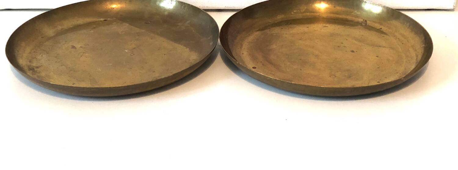 Pair of gilded brass cups