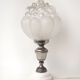 Bedside lamp in moulded glass