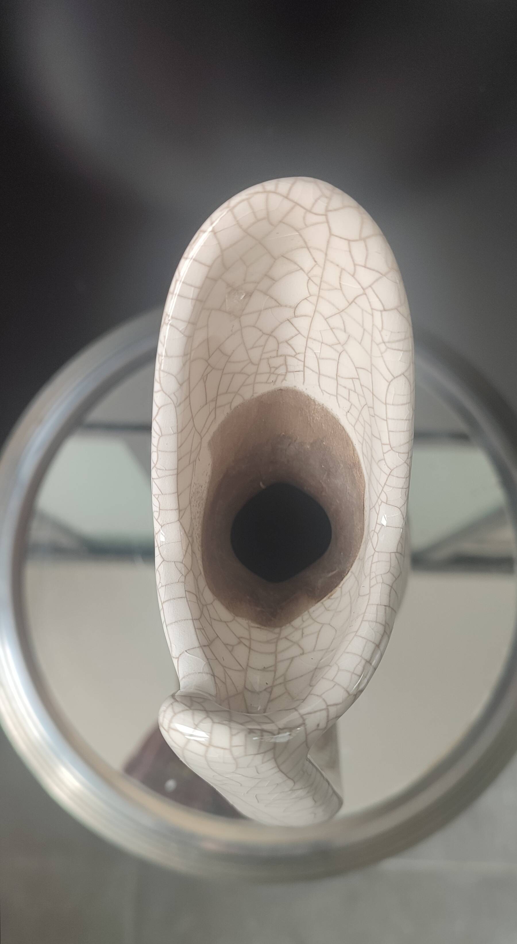 Vase Pichet "Forme Libre" Raku et Bois vermoulu (1960/70)