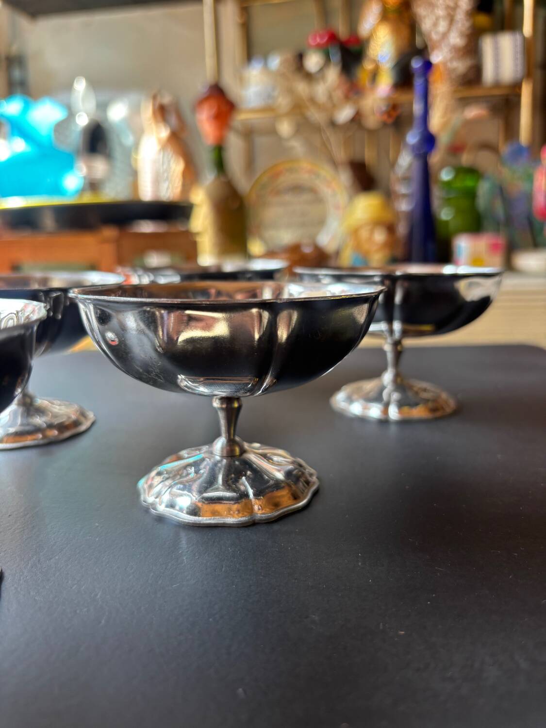 Lot 6 coupes à glace inox vintage