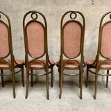Série de 4 anciennes chaises bistrot Thonet en bois courbé