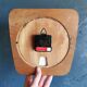 Vintage silent wall pendulum clock 60s trapeze "Gingko black gold"