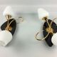 Arlus black and brass opaline sconces 1960