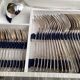 Old cutlery set for 12 place settings, 61 pieces in silver-plated metal, 84g.