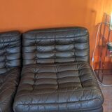 Pair of leather Gamba armchairs from the 1970s.