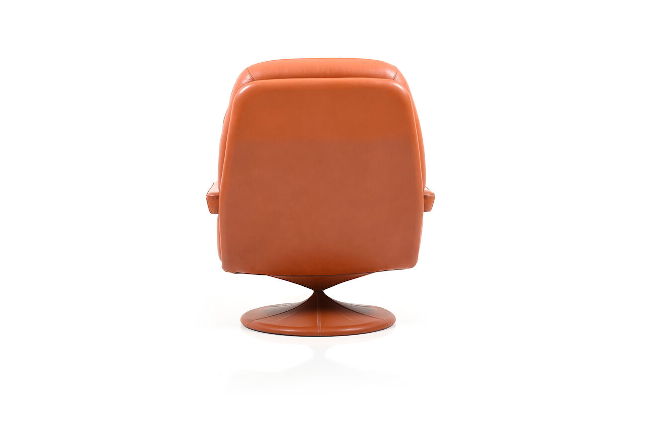 1970 s scandinavian leather swivel lounge armchair