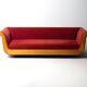 Sofa 'Primafila' en velours rouge par Molteni