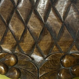 Basket or Pocket Emptying from the 1950s in Carved Wood signed A. Bouchez