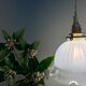 Vintage lampshade pendant lamp in white glass and transaparent
