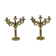 Pair of gilded bronze candelabra with 5 lights, Louis XVI style, 20th century.
