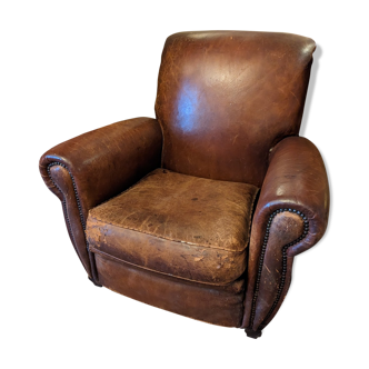 Leather club armchair