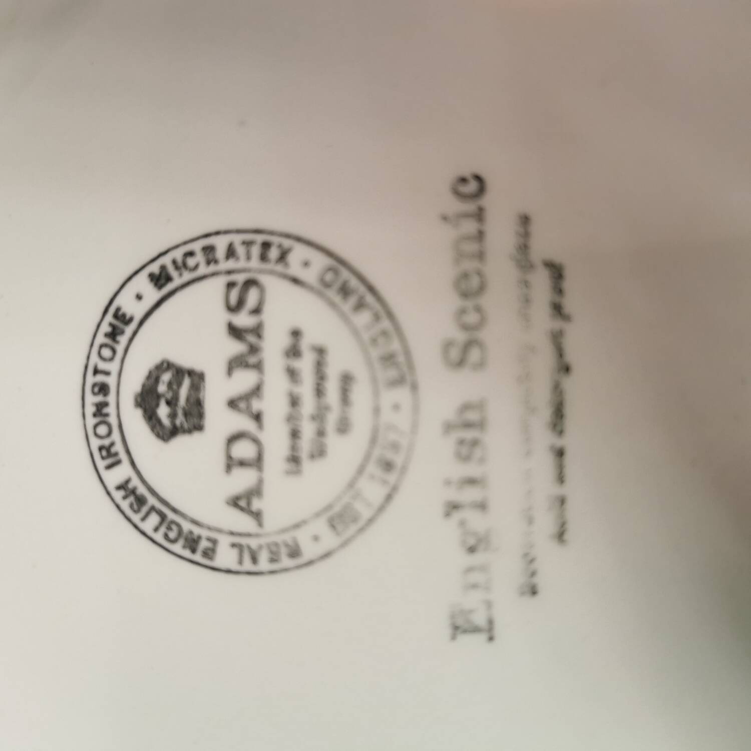 Adams English Scenic Ironstone Blue Plate