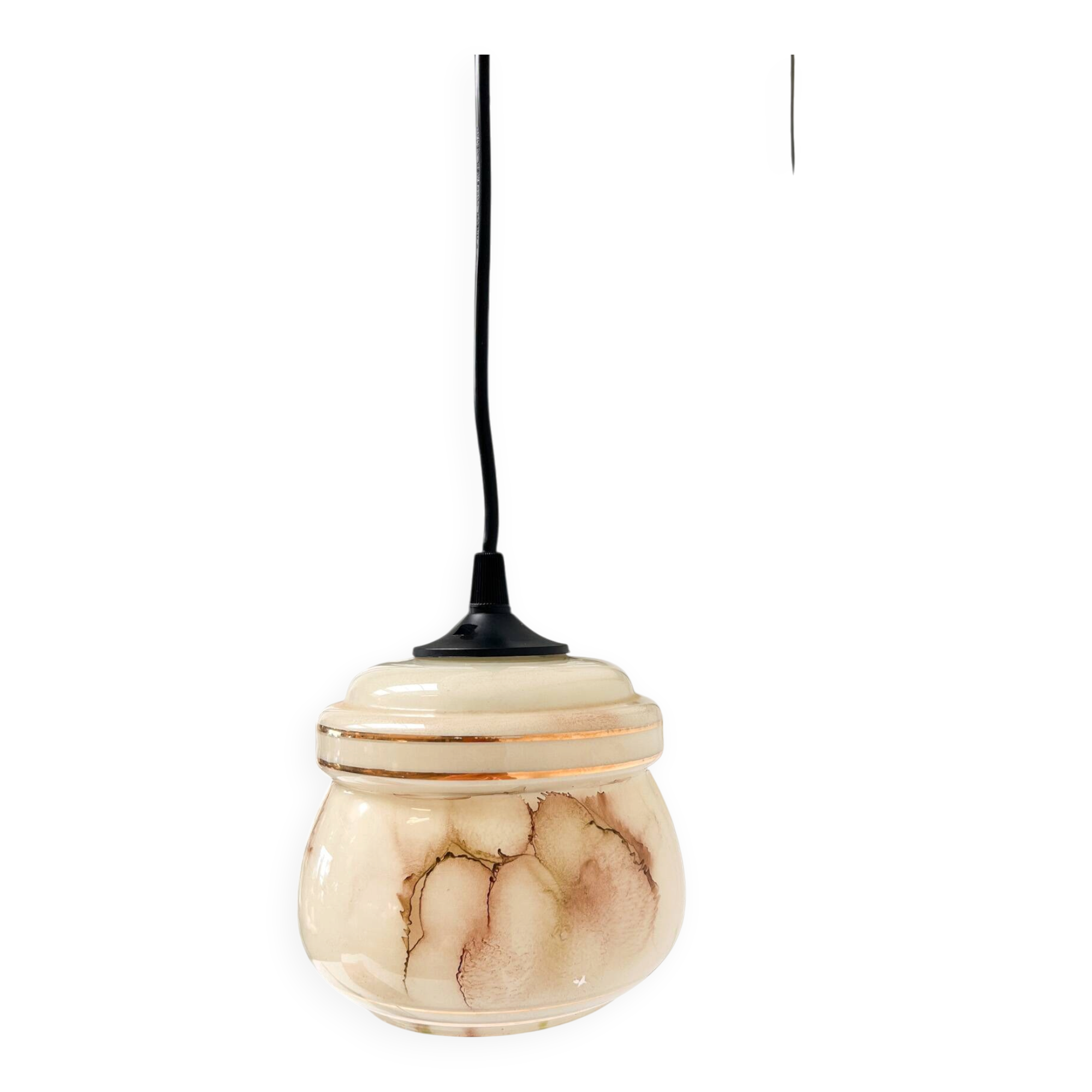 Set of 2 vintage ceiling lamps with marble pattern, 1960s