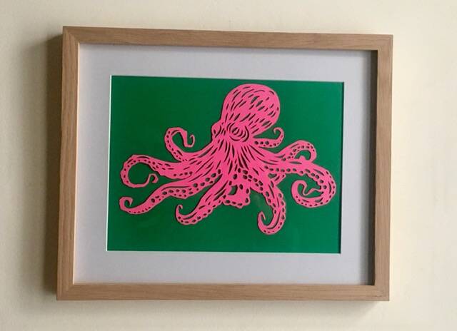 Colour paper work of the octopus