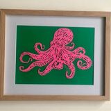 Colour paper work of the octopus
