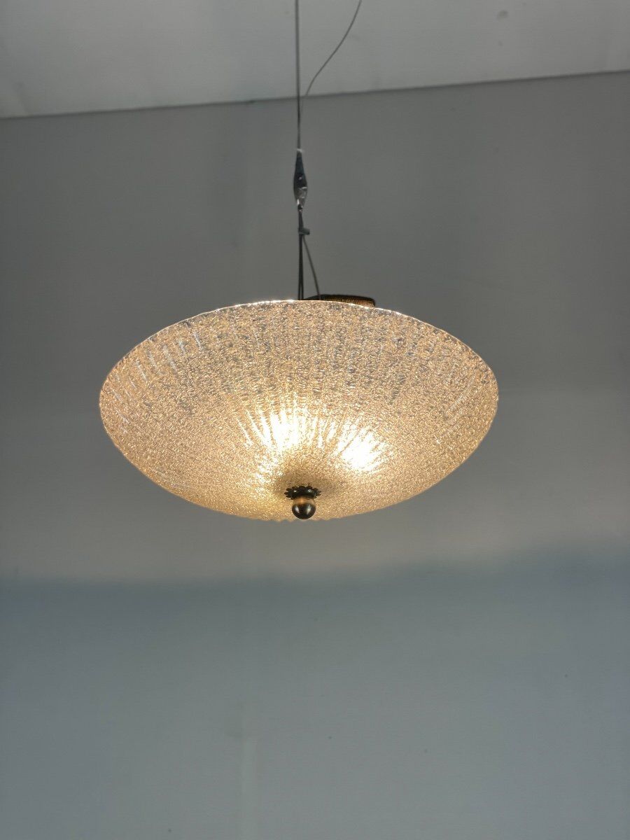 Ceiling chandelier in murano art deco glass