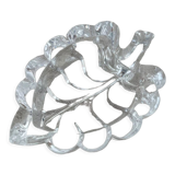 Small vintage glass and sheet shaped pocket tray