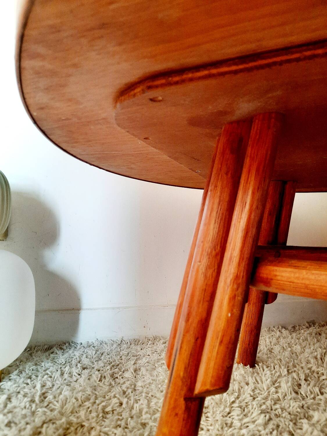 70s rattan coffee table