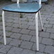 2 chaises en formica bleu vers 1950