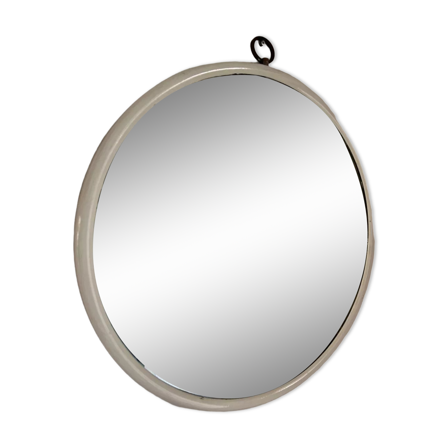 Round wooden mirror