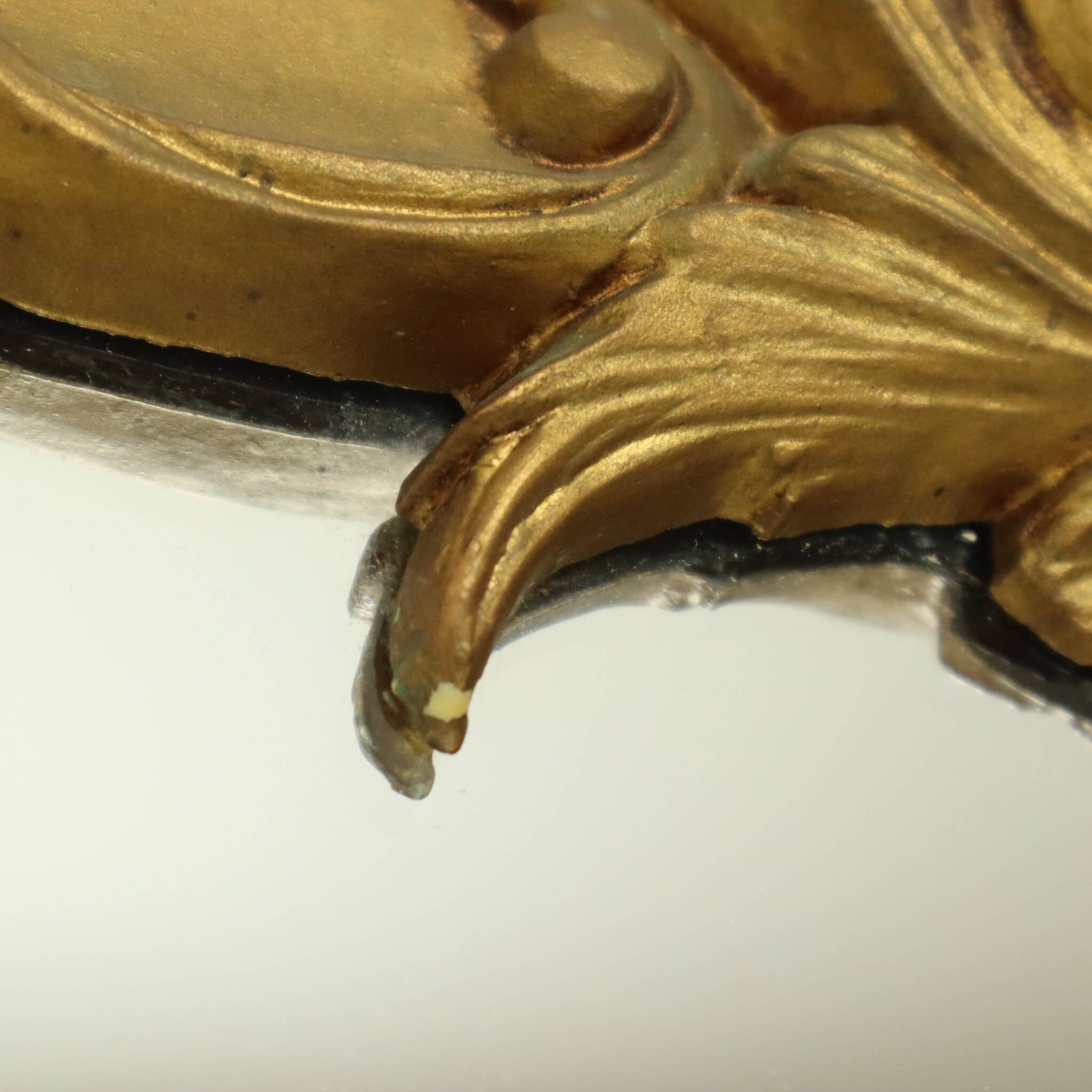 Italian Crested Mirror Rococo Style Gold-Colored Resin 84cm