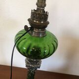 Electrified green kerosene lamp