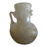 Vase with miniature handle Scavo Seguso Vetri d'Arte iridescent glass Murano 1950