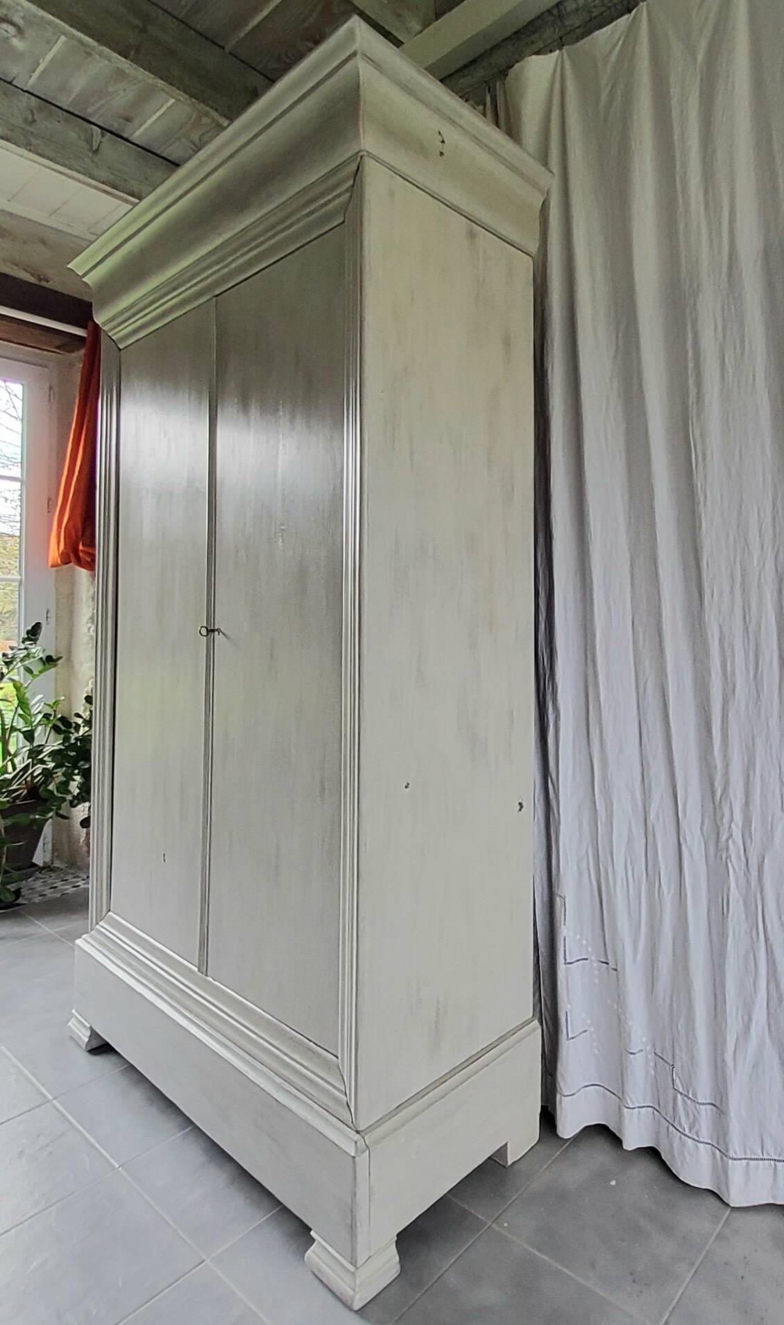 Antique patinated wardrobe