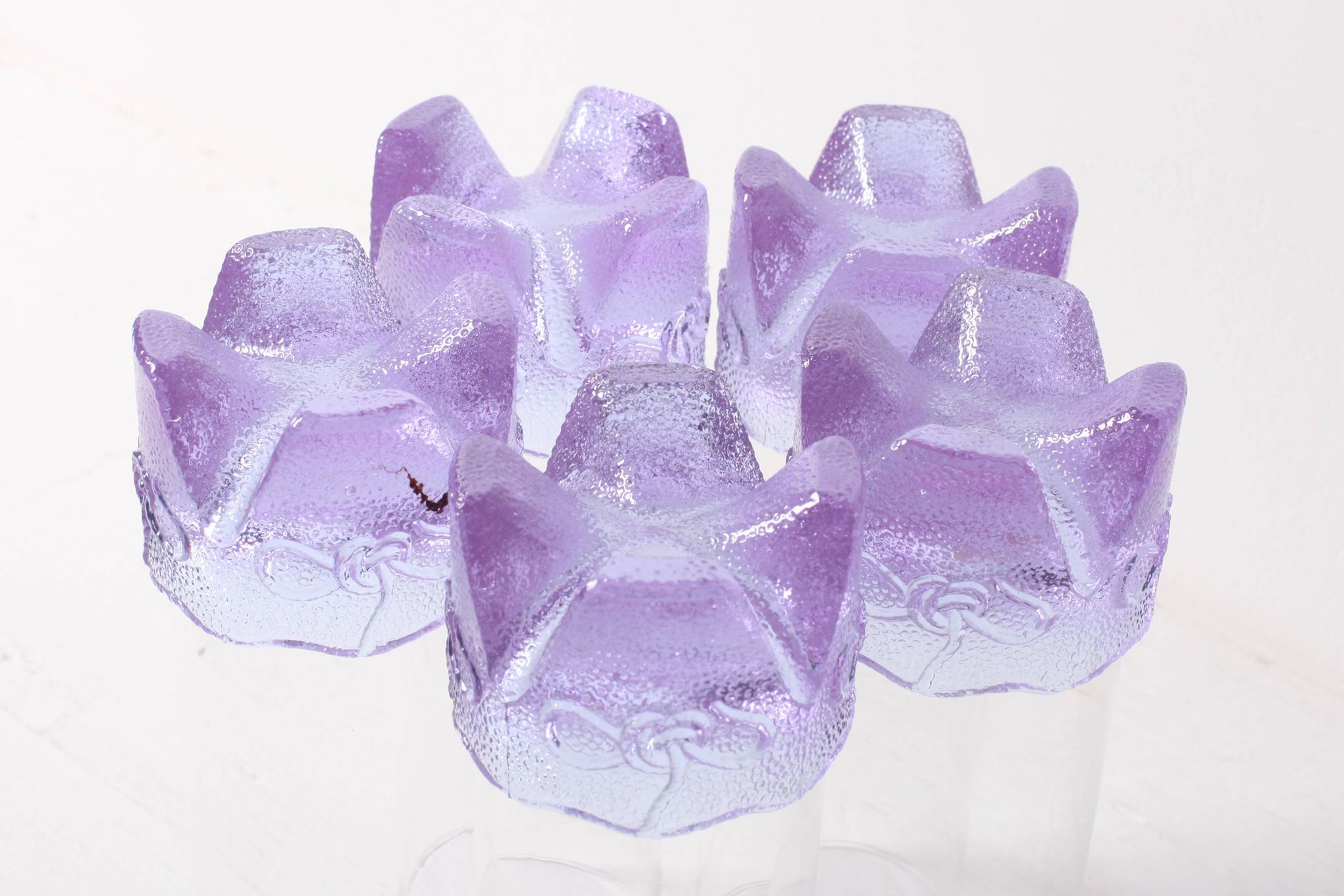 Set of 5 Vintage Lilac Tumblers / LACS Kristallglas / Italy / 1970s
