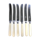 Set of 6 English knives in silver and Bakelite metal
