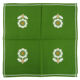 Lot 6 napkins in green Dralon - white flower patterns - vintage 60s