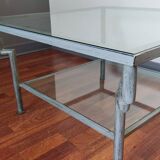 Glass and wrought iron coffee table