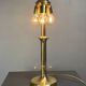 Italian midcentury pencil reed rattan brass Fungo mushroom table lamp 1970s