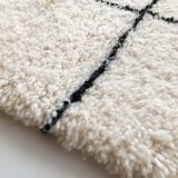 Moroccan Berber carpet blessed ouarain ecru with black checkers 315x202cm