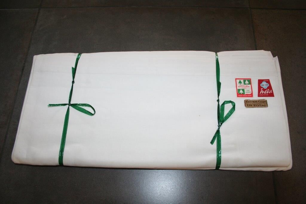Sheet metis linen/cotton canvas of Gérardmer 220 x 310 cm new